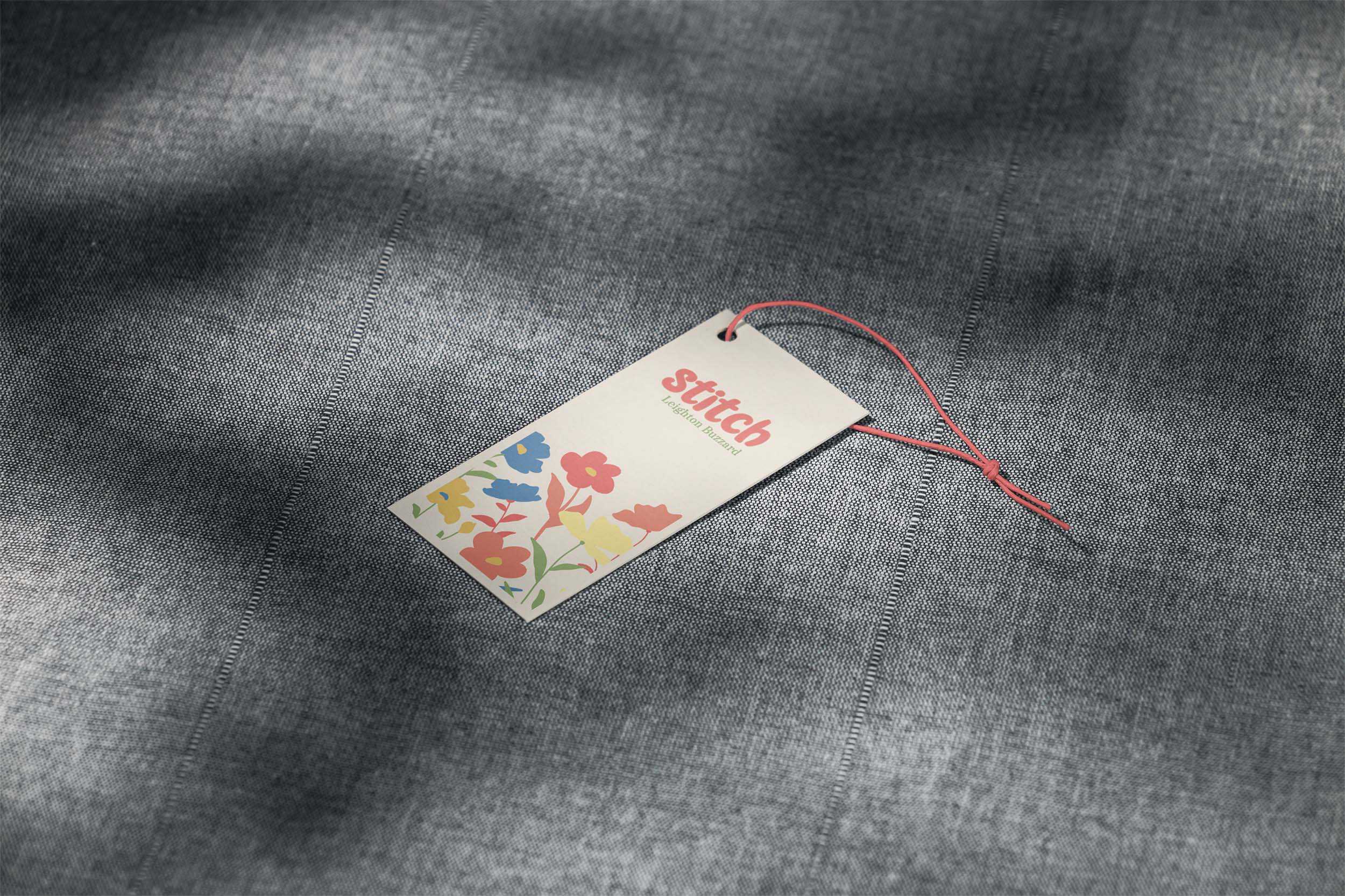 Label on Grey Material
